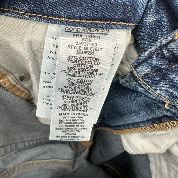 GOOD AMERICAN NWT Good Legs Crop Distressed Jean in Blue261 // 0 - Picture 13 of 14